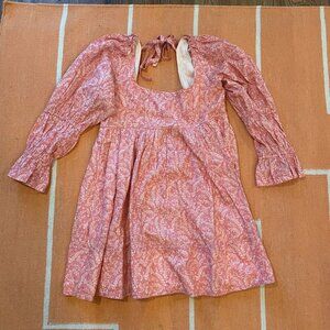 Anthropologie Pilcro Long-Sleeve Babydoll Mini Dress Pink Rose